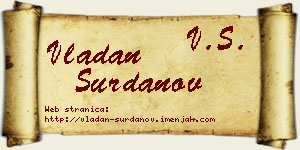 Vladan Surdanov vizit kartica